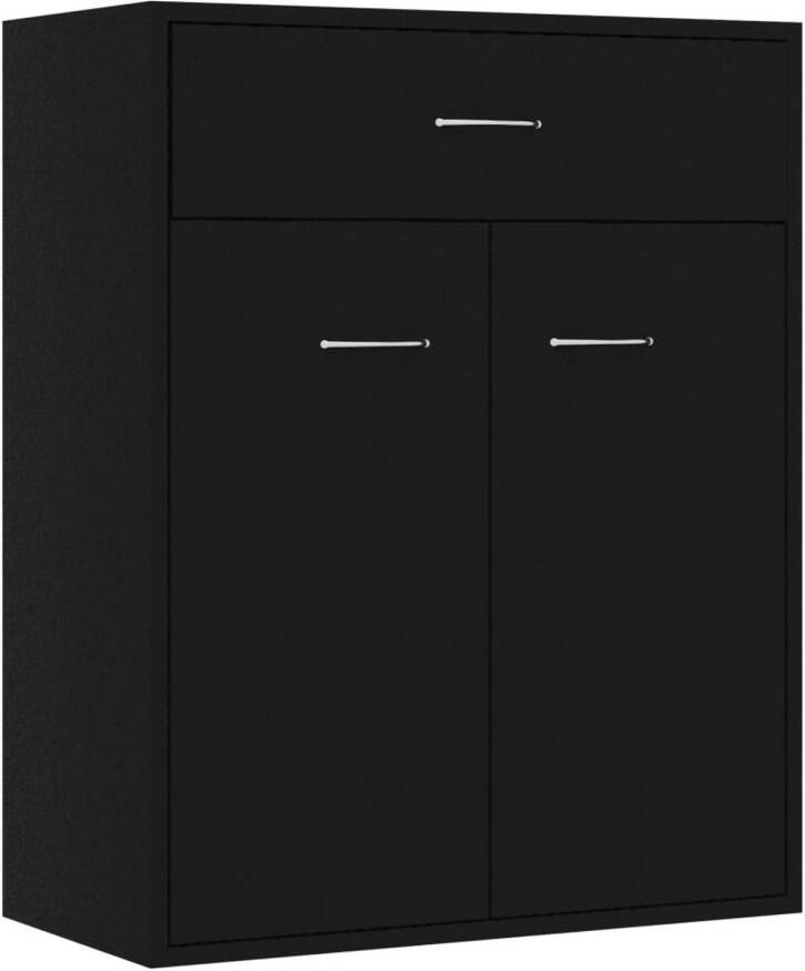 The Living Store Dressoir Zwart 60 x 30 x 75 cm 2 deuren 1 lade