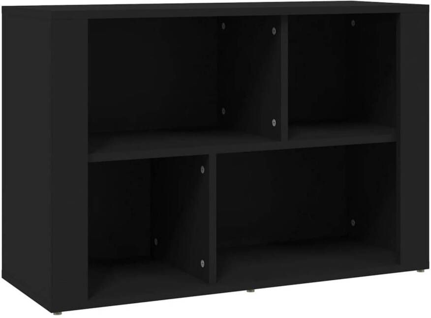 The Living Store Dressoir Zwart Bijzetkast 80x30x54cm Sterk Materiaal Voldoende Opbergruimte