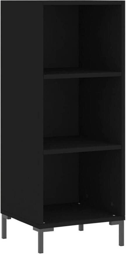 The Living Store Dressoir Zwarte Houten Kast 34.5 x 32.5 x 90 cm Duurzaam Materiaal