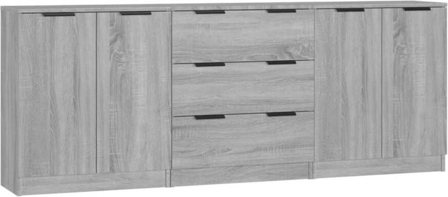 The Living Store Dressoirs 60 x 30 x 70 cm Grijs Sonoma Eiken