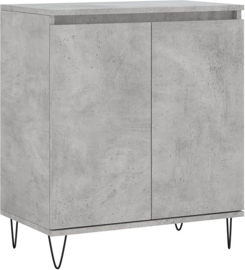 The Living Store Dressoirs Betongrijs 60 x 35 x 70 cm Bewerkt hout en ijzer