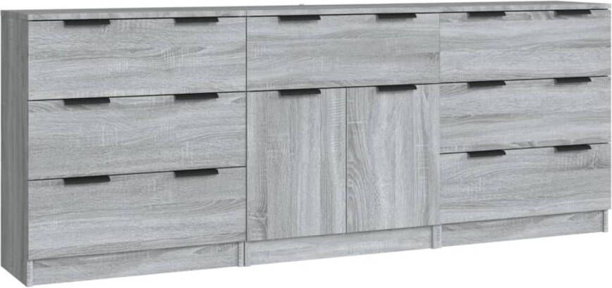 The Living Store Dressoirs Bewerkt Hout 60 x 30 x 70 cm Grijs Sonoma Eiken