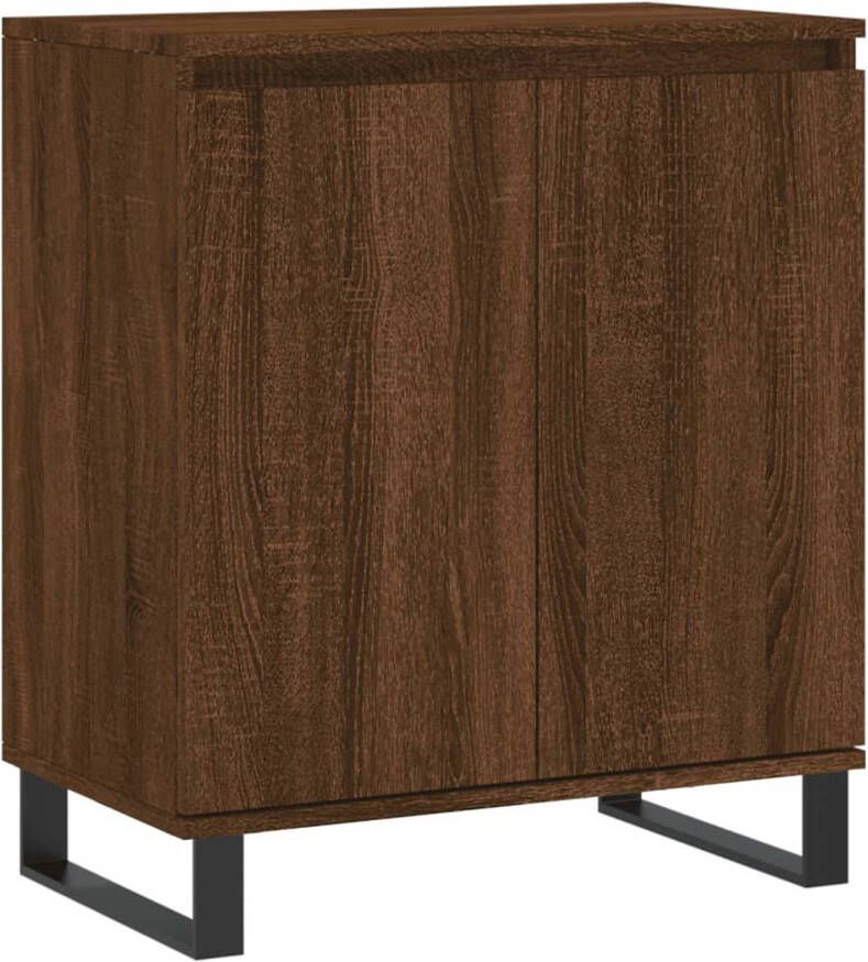 The Living Store Dressoirs Bruineiken Opbergkast 60x35x70 cm Duurzaam hout en ijzer