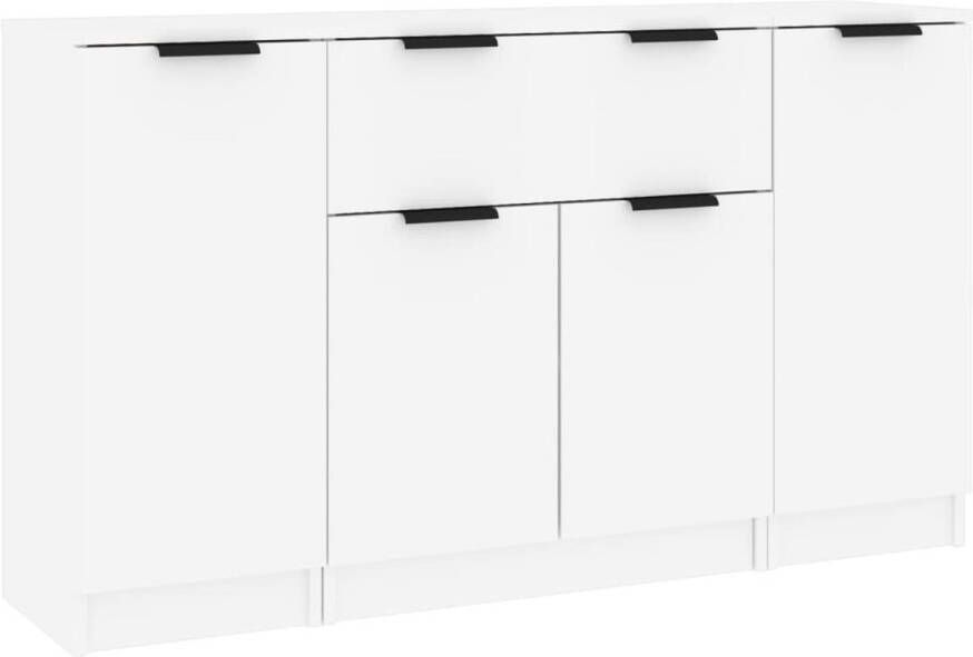 The Living Store Dressoirs Minimalistisch Hout Wit 30x30x70 cm Met deur