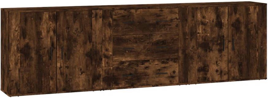 The Living Store Dressoirs Smoked Oak 80 x 33 x 70 cm Duurzaam bewerkt hout