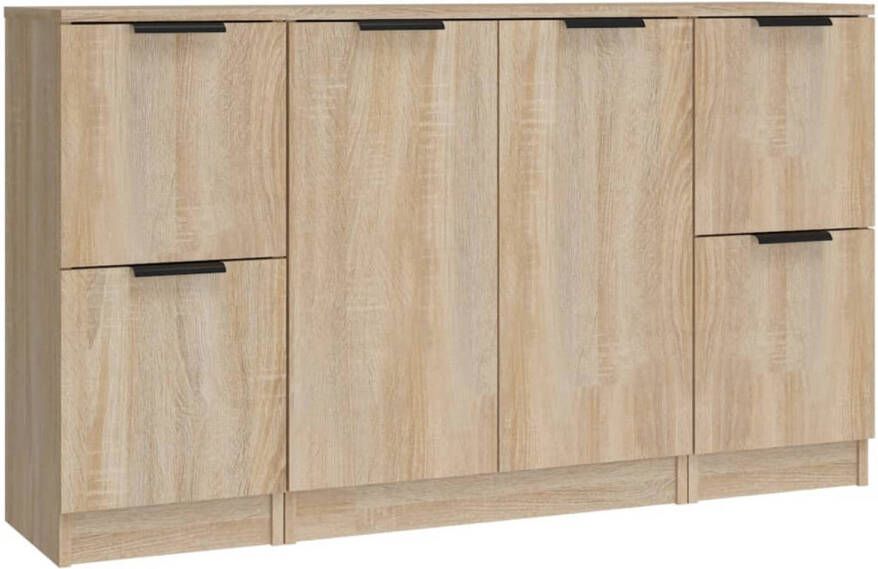 The Living Store Dressoirs Sonoma Eiken 2x Klein (30x30x70 cm) + 1x Groot (60x30x70 cm)