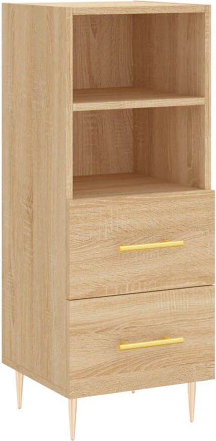 The Living Store Dressoirs Sonoma Eiken 34.5x34x90 cm Duurzaam Hout en Metaal