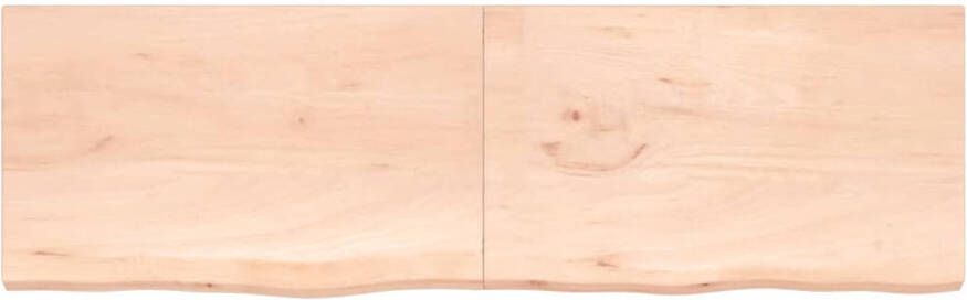 The Living Store Eiken Wandplank Rustieke Stijl 200 x 60 x 4 cm Massief Eikenhout