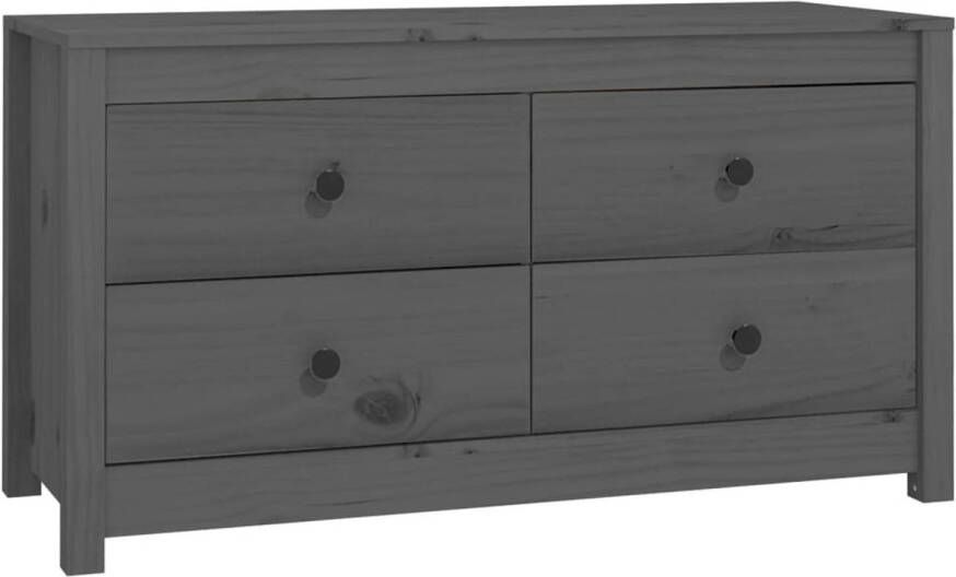 The Living Store Grenen Dressoir Grijs 100 x 40 x 54 cm Met opbergruimte