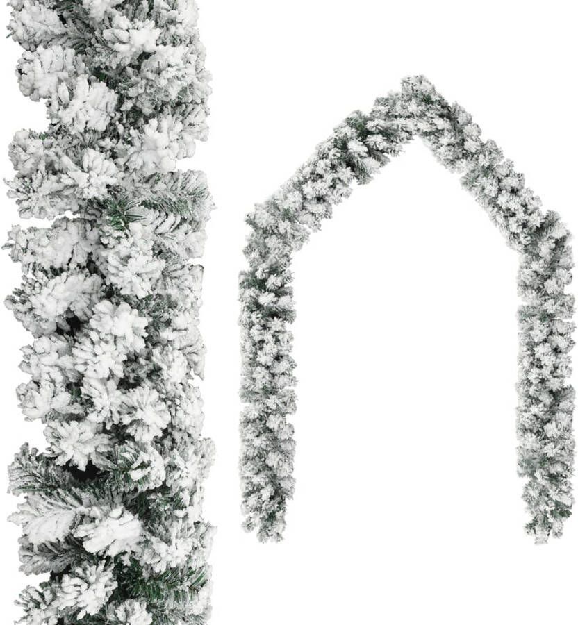 The Living Store Guirlande Kerstslinger 10m PVC met LED-verlichting Witte sneeuwvlokken