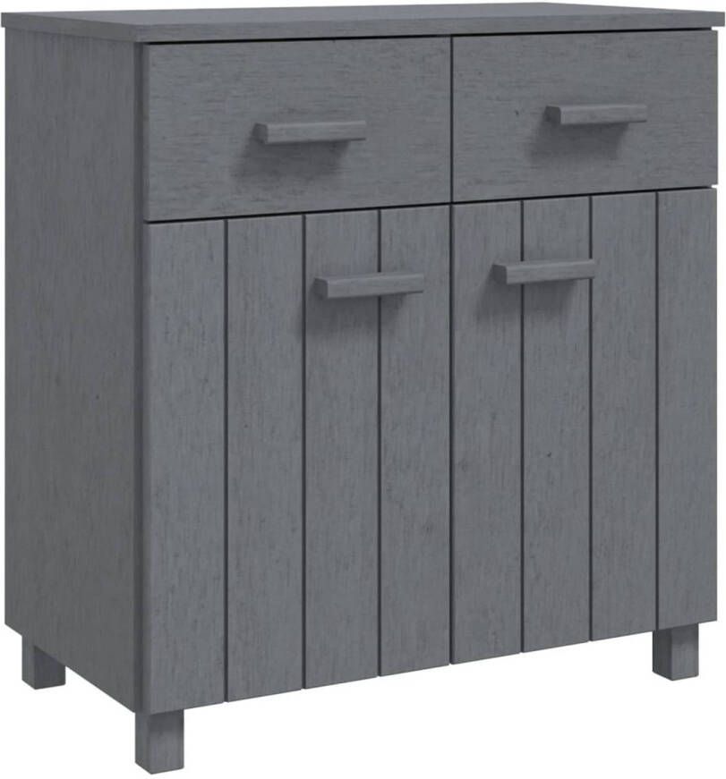 The Living Store HAMAR Dressoir 79 x 40 x 80 cm Donkergrijs Massief grenenhout