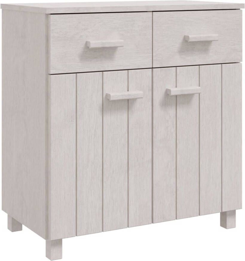 The Living Store HAMAR Dressoir 79 x 40 x 80 cm massief grenenhout wit