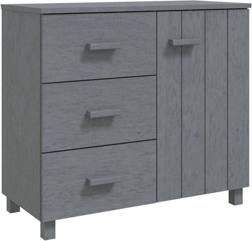 The Living Store HAMAR Dressoir Donkergrijs 90 x 40 x 80 cm Massief grenenhout en MDF