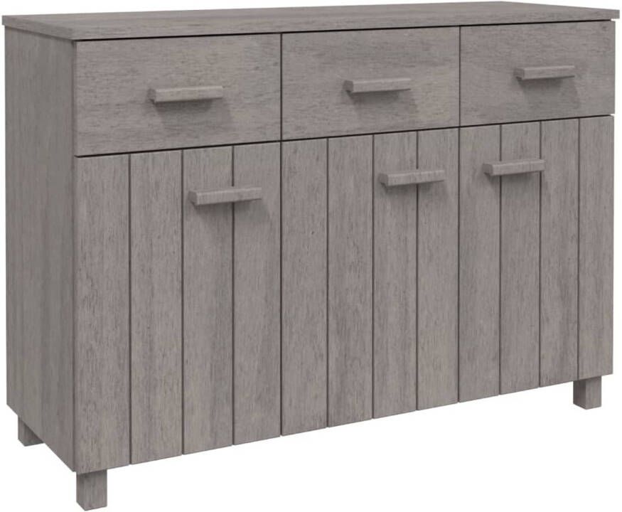 The Living Store HAMAR Dressoir lichtgrijs 113 x 40 x 80 cm massief grenenhout