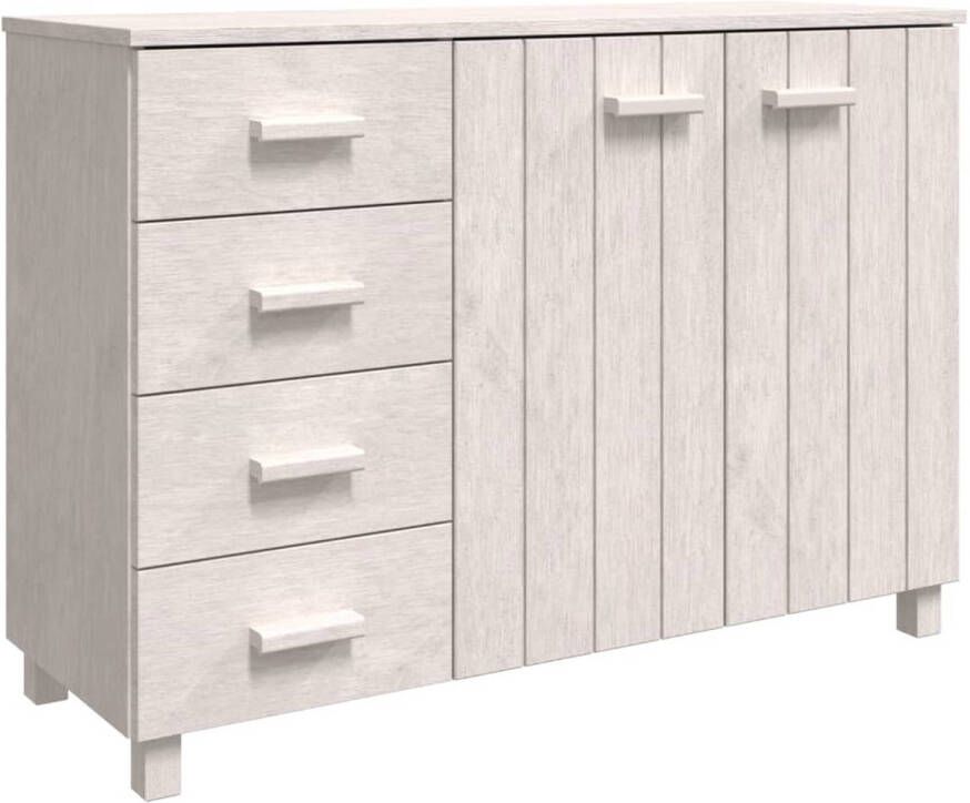 The Living Store HAMAR Dressoir massief grenenhout 113 x 40 x 80 cm wit