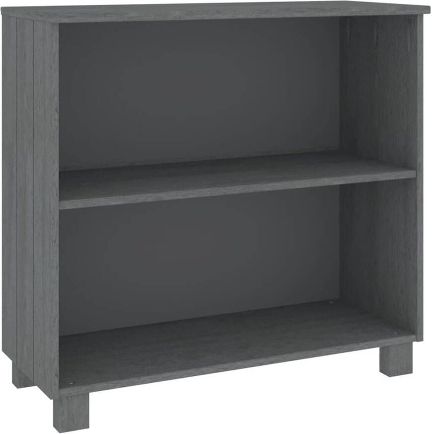 The Living Store HAMAR Dressoir Massief grenenhout Donkergrijs 85x35x80 cm Met 2 vakken