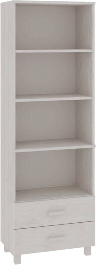 The Living Store HAMAR Hoge Kast 60 x 35 x 180 cm Wit Massief grenenhout