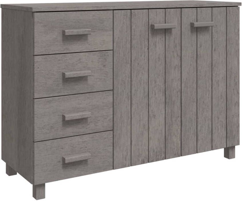 The Living Store HAMAR Houten Dressoir 113 x 40 x 80 cm Lichtgrijs