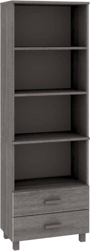 The Living Store HAMAR Houten Hoge Kast 60 x 35 x 180 cm Lichtgrijs