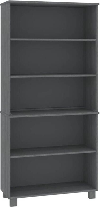 The Living Store HAMAR Houten Kast 85 x 35 x 180 cm Donkergrijs