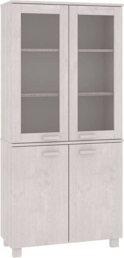 The Living Store HAMAR Kast 85 x 35 x 180 cm wit massief grenenhout