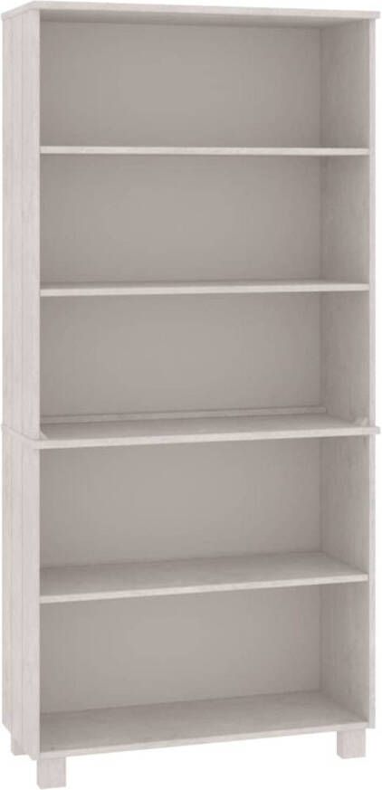 The Living Store HAMAR Kast 85 x 35 x 180 cm wit massief grenenhout en MDF