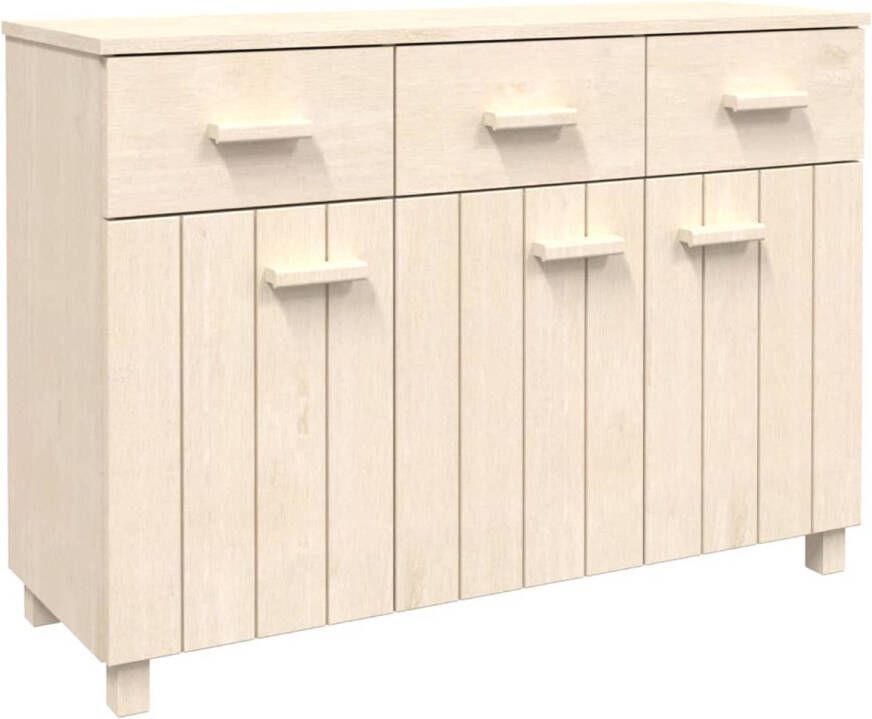 The Living Store HAMAR Ladekast 113 x 40 x 80 cm Massief grenenhout Honingbruin