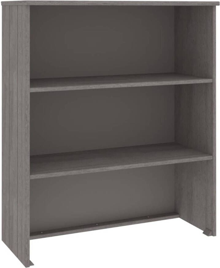 The Living Store HAMAR Opzetkast 85 x 35 x 100 cm Massief grenenhout Lichtgrijs