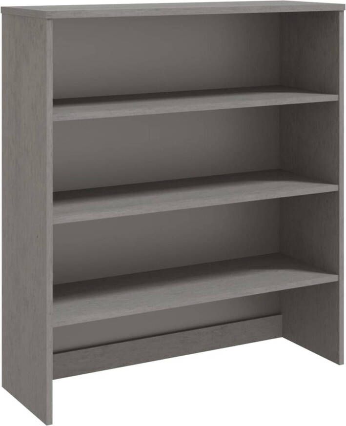 The Living Store HAMAR opzetkast 90 x 30 x 100 cm Massief grenenhout Lichtgrijs