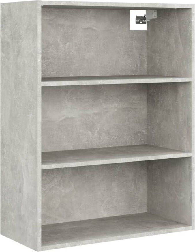 The Living Store Hangkast Betongrijs Klassiek Wandgemonteerd 69.5 x 32.5 x 90 cm Stevig materiaal