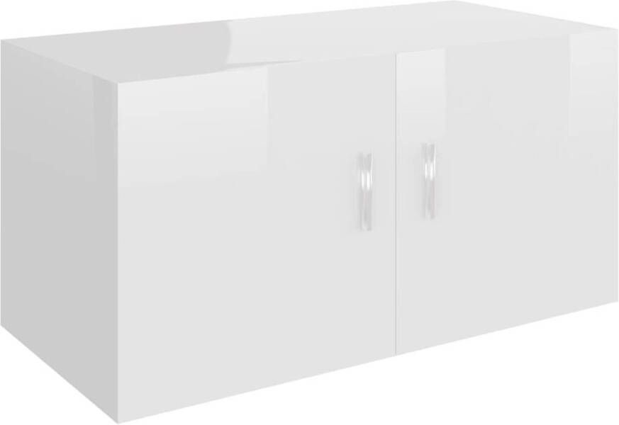 The Living Store Hangkast MDF 80 x 39 x 40 cm Hoogglans wit