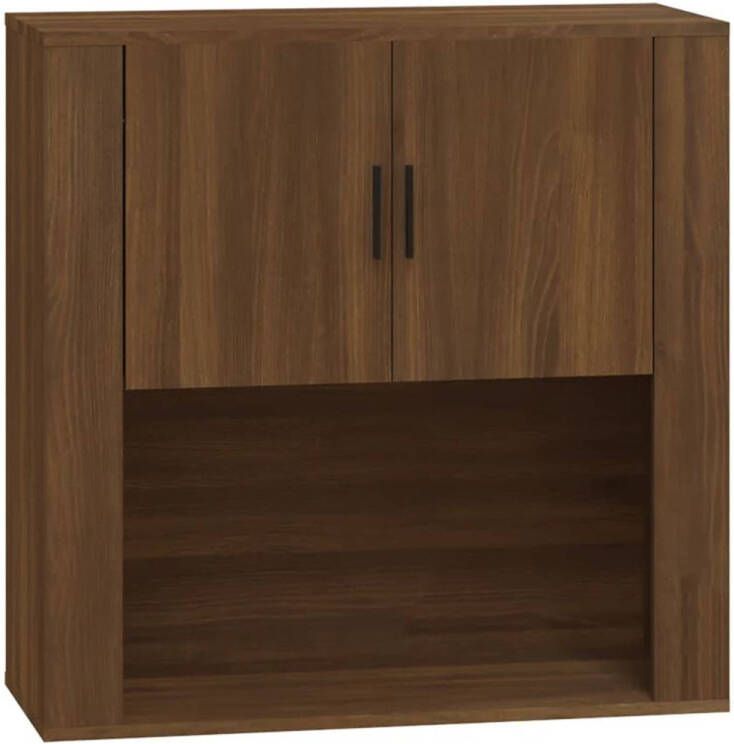 The Living Store Hangkast Praktisch 80 x 33 x 80 cm Bruineiken Bewerkt hout