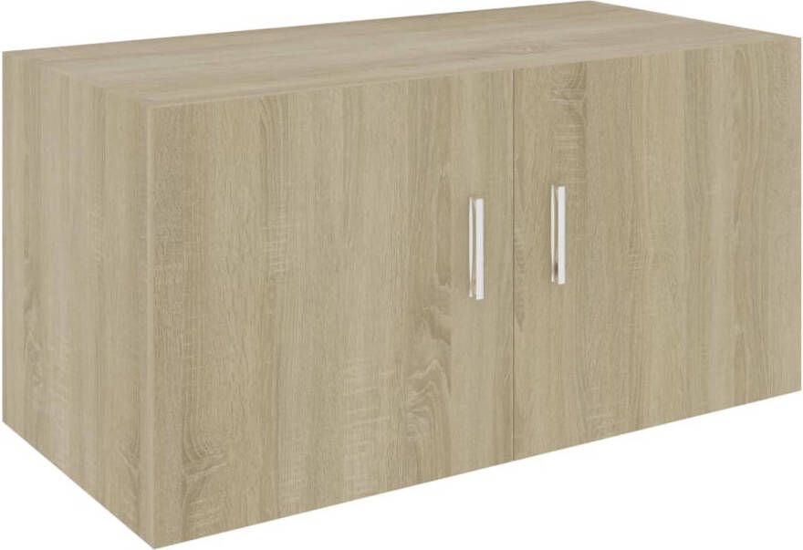 The Living Store Hangkast Sonoma Eiken 80x39x40 cm Met 2 Deuren