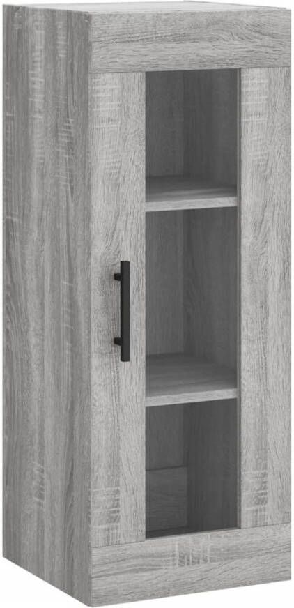 The Living Store Hangkast Wandgemonteerd 34.5 x 34 x 90 cm Grijs Sonoma Eiken