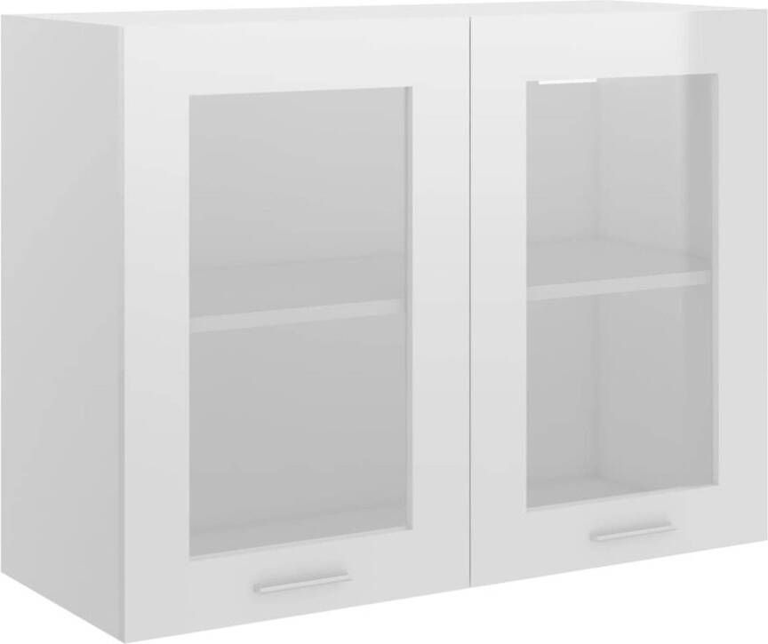 The Living Store Hangkastje Hoogglans wit 80 x 31 x 60 cm Duurzaam en functioneel