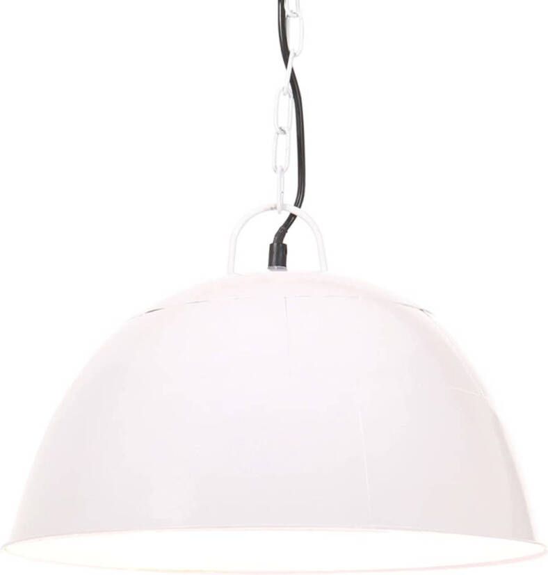 The Living Store Hanglamp Industriële Stijl 106 cm Wit IJzer E27 Fitting Max 25W