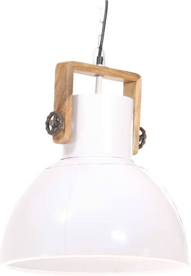 The Living Store Hanglamp Industriële Stijl Wit Bruin 40x47 cm 123 cm E27 fitting Max 25W