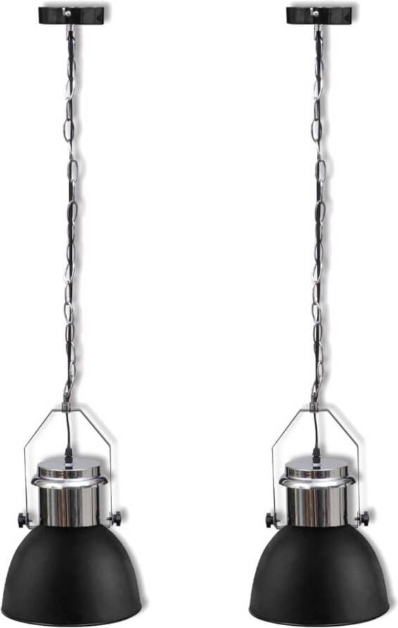The Living Store Hanglamp Moderne Hanglampen Afmeting- 23 x 36 cm Kleur- Zwart en zilver Materiaal- Metaal