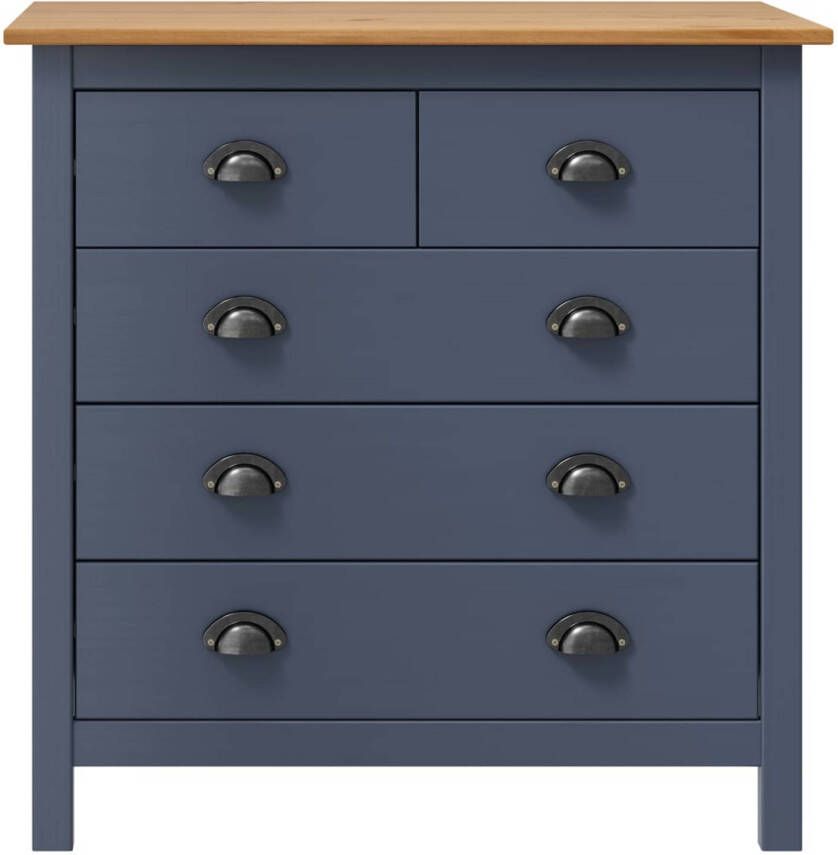 The Living Store Hill Dressoir 79 x 40 x 80 cm 5 lades Massief grenenhout