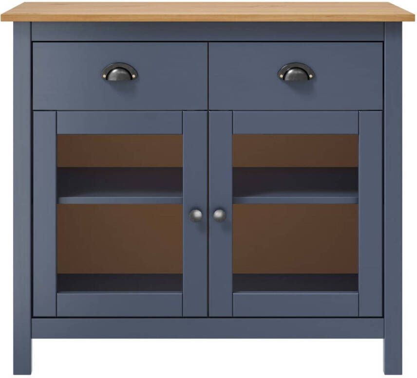 The Living Store Hill dressoir grijs honingbruin 90x40x80 cm massief grenenhout