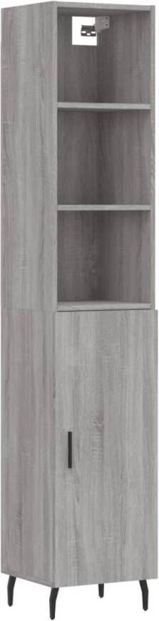 The Living Store Hoge kast 180 cm grijs sonoma eiken hout