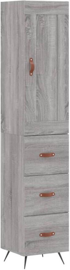 The Living Store Hoge Kast 34.5 x 34 x 180 cm Grijs Sonoma Eiken