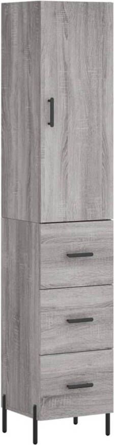 The Living Store Hoge Kast 34.5 x 34 x 180 cm Grijs Sonoma Eiken