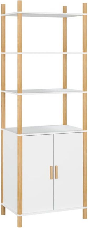 The Living Store Hoge kast 60x40x173 cm bewerkt hout wit Keukenkast