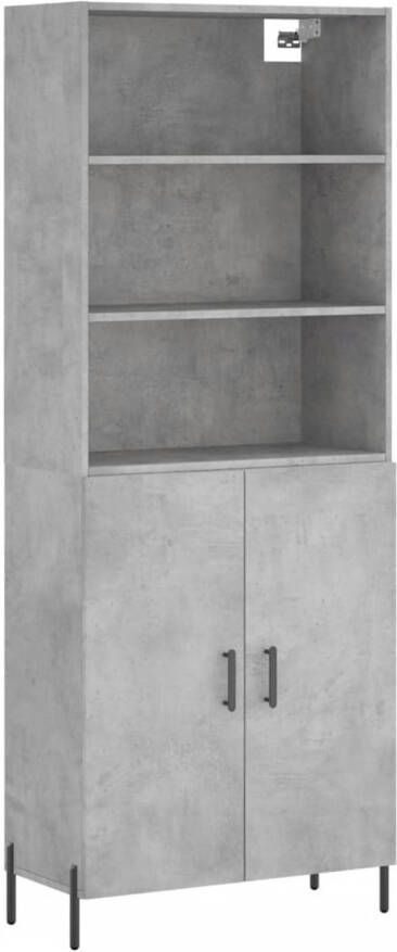 The Living Store Hoge Kast Betongrijs 69.5 x 34 x 180 cm Duurzaam materiaal