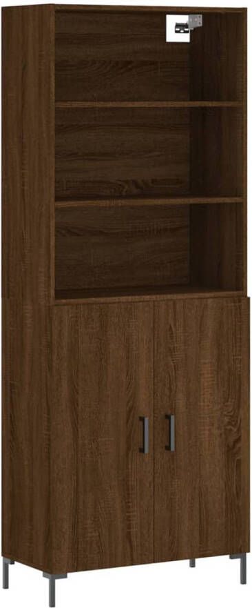 The Living Store Hoge kast Bruineiken 69.5 x 34 x 180 cm Duurzaam materiaal