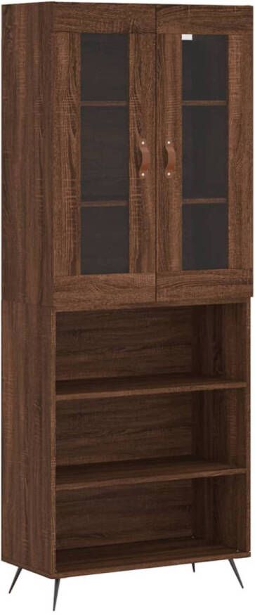 The Living Store Hoge Kast Bruineiken 69.5 x 34 x 180 cm Duurzaam materiaal