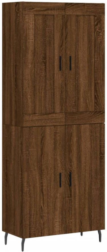 The Living Store Hoge Kast Bruineiken Bewerkt hout en ijzer 69.5 x 34 x 180 cm (B x D x H)