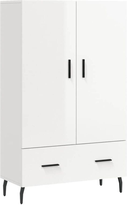 The Living Store Hoge Kast Buffetkast 69.5 x 31 x 115 cm Hoogglans wit