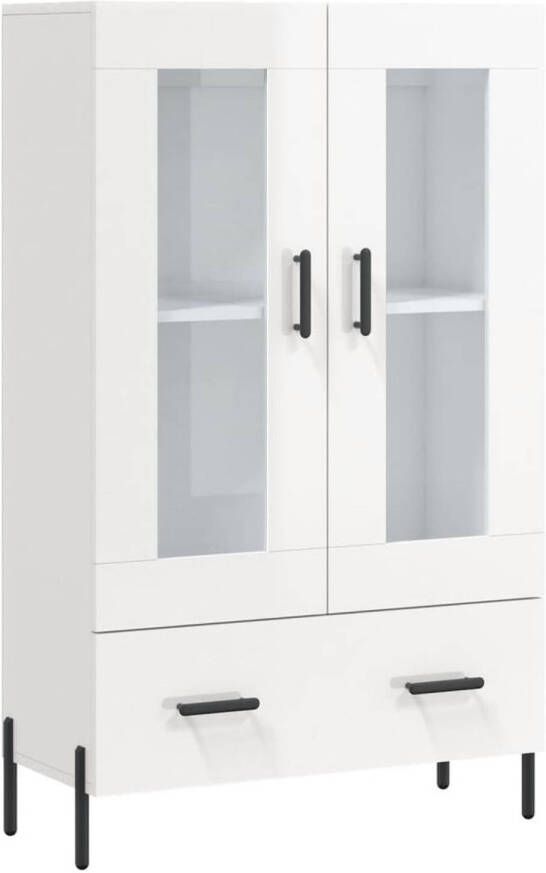 The Living Store Hoge Kast Buffetkast 69.5 x 31 x 115 cm Hoogglans Wit